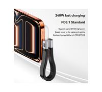 Cavo Flessibile di Tipo C A Doppia Testa con Piegatura Laterale, Trasmissione Ad Alta Velocità USB4, Ricarica Rapida da 240 W, Cavo Dati PD3.1 8K