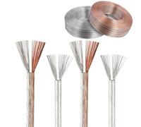Cavo For Altoparlanti Parallelo Calibro 28-18 In Oro E Argento, Filo Di Rame Stagnato/rame Privo Di Ossigeno, Cavo Elettrico Certificato UL 300 V 80 °C For Altoparlanti(Gold+Silver,95FT_20AWG)