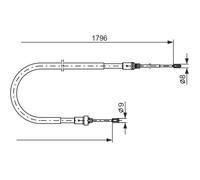 Cavo freno a mano 1 987 477 235 BOSCH per PEUGEOT CITROËN