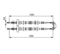 Cavo freno a mano 1 987 477 528 BOSCH per OPEL ZAFIRA A MPV / Space wagon