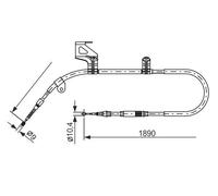 Bosch Cavo freno a mano 1 987 477 803 - posteriore sinistro per VW Passat B5/Passat B5 Variant