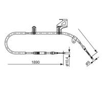 Cavo freno a mano 1 987 477 804 BOSCH per VW PASSAT B5 PASSAT B5 Variant