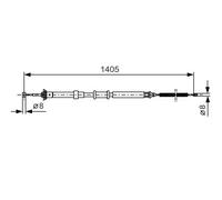 Cavo freno a mano 1 987 477 927 BOSCH per FIAT PANDA PANDA Furgone/hatchback