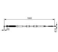Cavo freno a mano 1 987 477 973 BOSCH per FIAT GRANDE PUNTO PUNTO PUNTO EVO