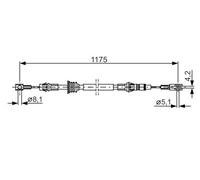 Cavo freno a mano 1 987 482 012 BOSCH per RENAULT OPEL NISSAN