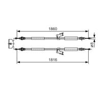 Cavo freno a mano 1 987 482 019 BOSCH per VOLVO C70 II Cabriolet V50 S40 II C30