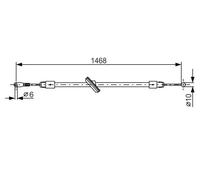 Cavo freno a mano 1 987 482 027 BOSCH per VW CRAFTER 30-50 Furgone