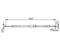 Cavo di trazione, freno di stazionamento BOSCH 1 987 482 032