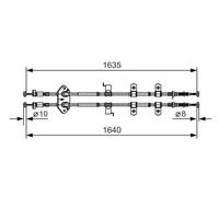 Bosch 1 987 482 054 Flessibile Freno a Mano Centro per Mazda 6 Station Wagon