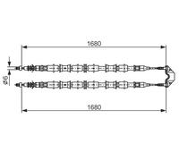 Cavo freno a mano 1 987 482 107 BOSCH per SAAB OPEL