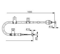 Cavo freno a mano 1 987 482 166 BOSCH per HYUNDAI ELANTRA III