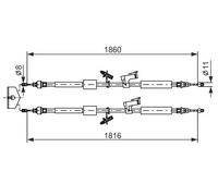 Cavo freno a mano 1 987 482 189 BOSCH per FORD FOCUS II Turnier FOCUS C-MAX