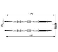 Bosch Cavo freno a mano 1 987 482 282 per Opel Corsa D