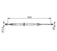 Cavo freno a mano 1 987 482 302 BOSCH per RENAULT MEGANE III Hatchback