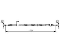 Cavo freno a mano 1 987 482 364 BOSCH per JEEP GRAND CHEROKEE II