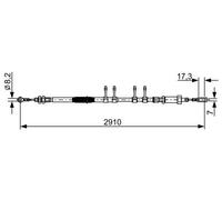 BOSCH 1 987 482 447 Cavo comando, Freno stazionamento per CITROËN,FIAT,PEUGEOT