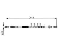 Bosch Cavo freno a mano 1 987 482 596 per Fiat Ducato (250, 290)