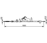 Cavo freno a mano 1 987 482 657 BOSCH per TOYOTA YARIS YARIS Furgone/hatchback