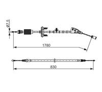 Cavo freno a mano 1 987 482 797 BOSCH per PEUGEOT 3008 I MPV / Space wagon
