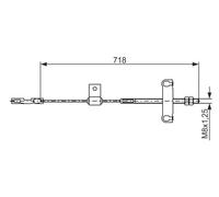 Cavo freno a mano 1 987 482 877 BOSCH per FORD TRANSIT Furgone TRANSIT Autobus
