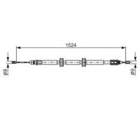BOSCH 1 987 482 888 Cavo comando, Freno stazionamento per RENAULT