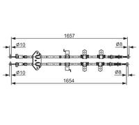 Cavo freno a mano 1 987 482 896 BOSCH per MAZDA 6 Tre volumi 6 Hatchback