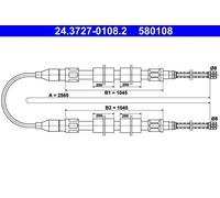 Cavo freno a mano 24.3727-0108.2 ATE per VW PASSAT B2 Variant PASSAT B2 SANTANA