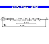 ATE 24.3727-0109.2 Cavo freno a mano