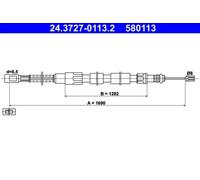 ATE Cavo freno a mano 24.3727-0113.2 per VW LT 28-35 I Autobus Posteriore sinistra/destra