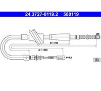 ATE Cavo comando, Freno stazionamento per VAG 24.3727-0119.2
