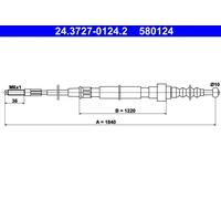 ATE Cavo comando, Freno stazionamento per VAG 24.3727-0124.2