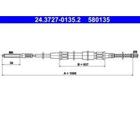 ATE 24.3727-0135.2 Cavo freno a mano