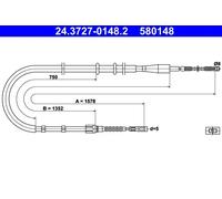 Cavo freno a mano 24.3727-0148.2 ATE per AUDI 80 B4 Tre volumi 80 B4 Avant