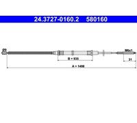 ATE 24.3727-0160.2 Cavo freno a mano