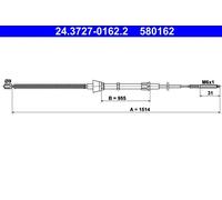Cavo freno a mano 24.3727-0162.2 ATE per SEAT VW
