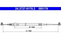 Cavo freno a mano 24.3727-0176.2 ATE per SKODA SEAT VW