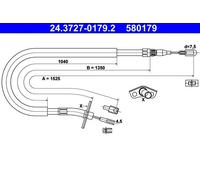 Cavo freno a mano 24.3727-0179.2 ATE per MERCEDES-BENZ SPRINTER 4-t Furgone