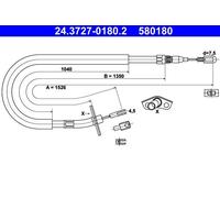 ATE Cavo comando, Freno stazionamento per MERCEDES-BENZ VAG 24.3727-0180.2