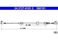 Cavo freno a mano 24.3727-0181.2 ATE per VW MERCEDES-BENZ