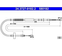 Cavo di trazione, freno di stazionamento ATE 24.3727-0182.2 sinistro