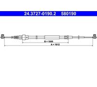 ATE 24.3727-0190.2 Cavo freno a mano