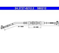 Cavo freno a mano 24.3727-0212.2 ATE per BMW 3 3 Cabriolet