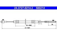 Cavo freno a mano 24.3727-0214.2 ATE per BMW 3 3 Coupé 3 Cabriolet 3 Touring