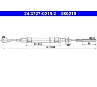 ATE Cavo freno a mano posteriore 24.3727-0219.2 per BMW Serie 7 E32