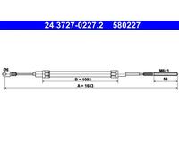 Cavo freno a mano 24.3727-0227.2 ATE per BMW 3 Compact