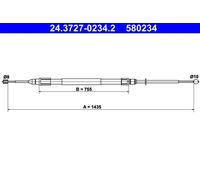 ATE 24.3727-0234.2 Cavo freno a mano