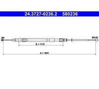 Cavo freno a mano 24.3727-0236.2 ATE per BMW 5 5 Touring