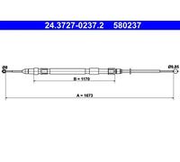 Cavo freno a mano 24.3727-0237.2 ATE per BMW 5 5 Touring