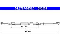 ATE 24.3727-0238.2 Cavo freno a mano