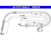 Cavo di trazione, freno di stazionamento ATE 24.3727-0242.2 destro